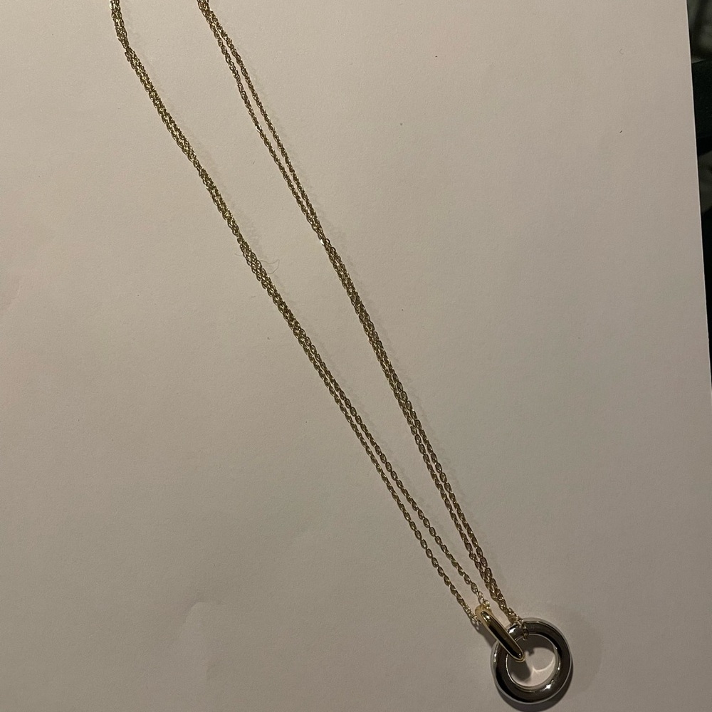 Gold and Silver Interlocking Circle Necklace - Women Jewelry